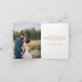 Elegant Pink Gold Floral Pas getrouwd Foto bruilof Aankondiging (Binnen)