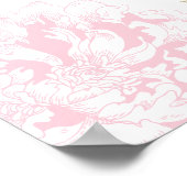 Elegant Pink Gold Floral Peony Wedding Seating Sea Poster (Hoek)
