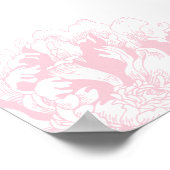 Elegant Pink Gold Floral Peony Wedding Seating Sea Poster (Hoek)