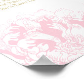 Elegant Pink Gold Floral Peony Wedding Seating Sea Poster (Hoek)