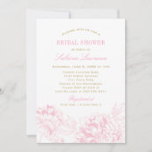 Elegant Pink Gold Floral Peony Wedding Shower Kaart (Voorkant)