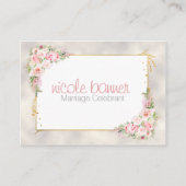 Elegant Pink Gold Floral Waterverf Visitekaartje (Voorkant)