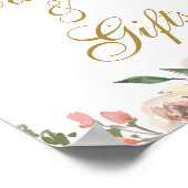 Elegant Pink Gold Floral Wedding Cards & Gifts Poster (Hoek)