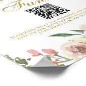 Elegant Pink Gold Floral Wedding Honeymoon Fonds Poster (Hoek)
