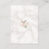 Elegant Pink Gold Flowers Marble Wedding Details Informatiekaartje (Achterkant)