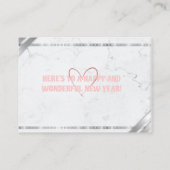 Elegant Pink & Gold Happy New Year Floral Card Informatiekaartje (Achterkant)