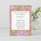 Elegant Pink Gold Lijst Weddenschap Kaart (Staand voorkant)