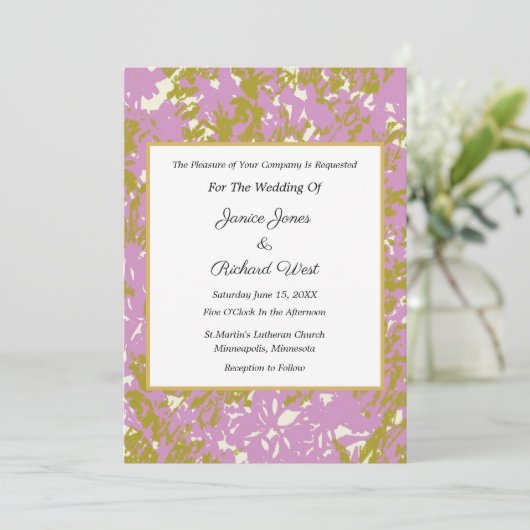 Elegant Pink Gold Lijst Weddenschap Kaart (Staand voorkant)