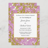 Elegant Pink Gold Lijst Weddenschap Kaart (Voorkant / Achterkant)