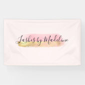 Elegant Pink Gold Makeup Beauty Hair Nail Salon Spandoek (Horizontaal)