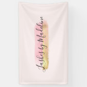 Elegant Pink Gold Makeup Beauty Hair Nail Salon Spandoek (Verticaal)