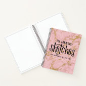 Elegant Pink Gold Marble Sketchbook Notitieboek (Binnen)