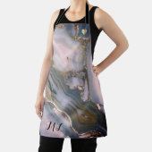 Elegant Pink Gold Monogrammed Apron met hart Schort (Insitu)