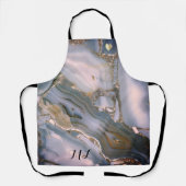 Elegant Pink Gold Monogrammed Apron met hart Schort (Voorkant)