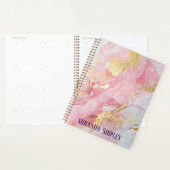 Elegant Pink & Gold Paint Purple Name Planner (Display)