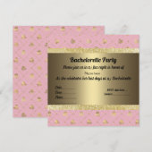 ELEGANT PINK gold PASTEL PARTY BACHELORETTE Kaart (Voorkant / Achterkant)
