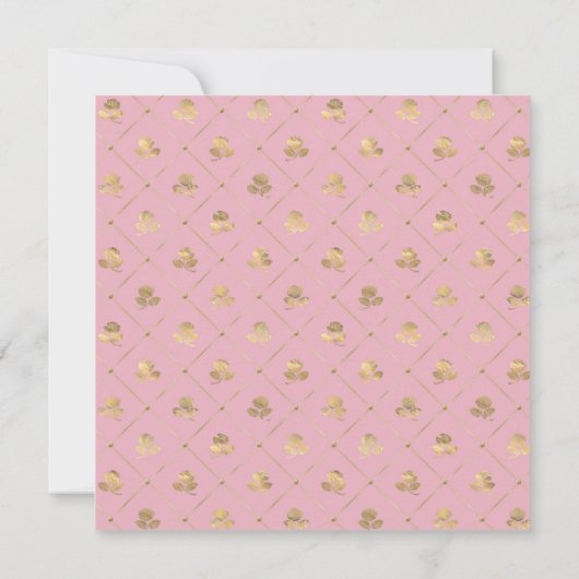 ELEGANT PINK gold PASTEL PARTY BACHELORETTE Kaart (Achterkant)