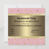 ELEGANT PINK gold PASTEL PARTY BACHELORETTE Kaart (Voorkant)
