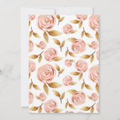Elegant Pink Gold Peony Floral Wedding Save The Date (Achterkant)