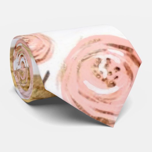 Elegant Pink Gold Peony Groom Wedding Stropdas (Opgerold)