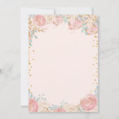 Elegant Pink Gold Quinceanera Uitnodiging (Achterkant)