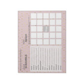 Elegant Pink & Gold Raindrops Baby shower Games Notitieblok (Linkerzijde)