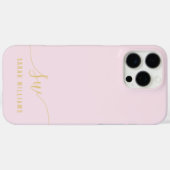Elegant Pink Gold Script Initiaal Monogram Case-Mate iPhone Case (Achterkant (horizontaal))