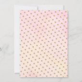 Elegant Pink Gold Stars Girl Baby shower Kaart (Achterkant)