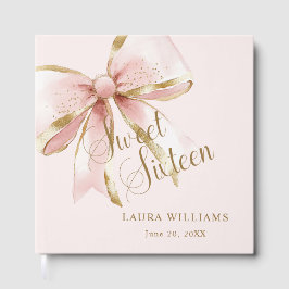 Elegant Pink & Gold Sweet Sixteen Birthday Gastenboek