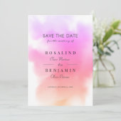 Elegant Pink Gold Waterverf Abstract huwelijk Save The Date (Staand voorkant)