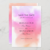 Elegant Pink Gold Waterverf Abstract huwelijk Save The Date (Voorkant / Achterkant)