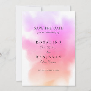 Elegant Pink Gold Waterverf Abstract huwelijk Save The Date