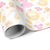 Elegant Pink & Gold Waterverf Princess Tea Party Cadeaupapier (Rol Hoek)
