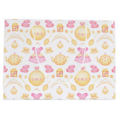 Elegant Pink & Gold Waterverf Princess Tea Party Groot Cadeauzakje (Achterkant)