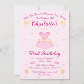 Elegant Pink & Gold Waterverf Princess Tea Party Kaart (Voorkant)