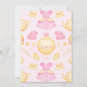 Elegant Pink & Gold Waterverf Princess Tea Party Kaart (Achterkant)