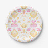 Elegant Pink & Gold Waterverf Princess Tea Party Papieren Bordje (Voorkant)