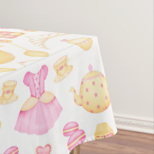 Elegant Pink & Gold Waterverf Princess Tea Party Tafelkleed
