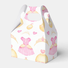 Elegant Pink & Gold Waterverf Princess Tiara Bedankdoosjes