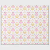 Elegant Pink & Gold Waterverf Princess Tiara Cadeaupapier (Vlak)