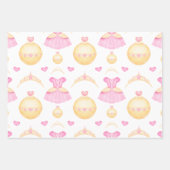Elegant Pink & Gold Waterverf Princess Tiara Inpakpapier Vel (Voorkant 3)