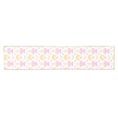 Elegant Pink & Gold Waterverf Princess Tiara Korte Tafelloper (Horizontaal)