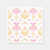 Elegant Pink & Gold Waterverf Princess Tiara Servet (Voorkant)