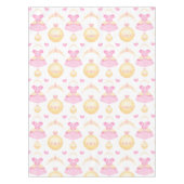 Elegant Pink & Gold Waterverf Princess Tiara Tafelkleed (Voorkant)