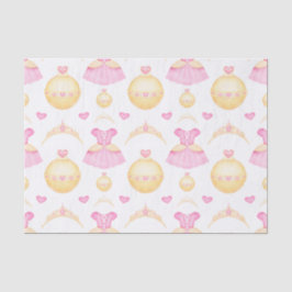 Elegant Pink & Gold Waterverf Princess Tiara Tissuepapier