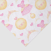 Elegant Pink & Gold Waterverf Princess Tiara Tissuepapier (Detail)