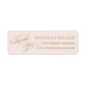 Elegant Pink Gold Weddenschap Bedankt Retouradres Etiket (Voorkant)