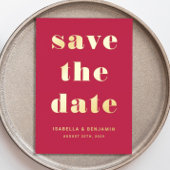 Elegant Pink Gold Wedding Save the Date Kaart