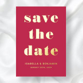 Elegant Pink Gold Wedding Save the Date Kaart