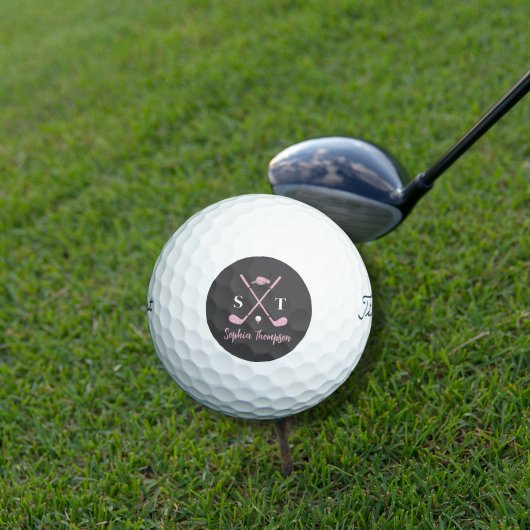 Elegant Pink Golf Club White Bows Custom Birthday Golfballen